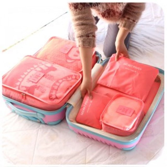 Bolsa de almacenamiento grande de viaje de seis piezas, bolsa de almacenamiento de equipaje multifuncional, bolsa de almacenamiento de 6 piezas para viajes de negocios