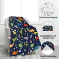 thumbnail image 3 of Dinosaur Baby Blanket, Comfy Plush Flannel Fleece Throw Blanket Lightweight Toddler Dinosaur Navy Blanket, Soft Fluffy Fuzzy Cute All Season Blanket Baby Toddler Newborns Pet Gifts(40"x50"), 3 of 8