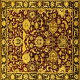 thumbnail image 1 of Ahgly Company Machine Washable Indoor Square Oriental Yellow Industrial Area Rugs, 8' Square, 1 of 4