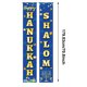 thumbnail image 2 of Feliz Hanukkah Pancarta para puerta de Hanukkah Carteles para porche Pancarta de bienvenida para el hogar Cartel azul de Hanukkah para colgar en el jardín, para la pared, para cubrir la puerta, p..., 2 of 2
