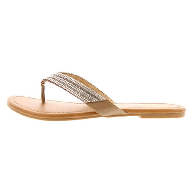 cognac flip flops