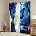 thumbnail image 3 of Feelyou Blue Butterfly Kids Blackout Curtains Set of 2 (52x84 Each), Dreamy Jungle Animal Window Curtains, Fairt Tale Princess Curtains and Drapes, Living Room Curtains Decor, 3 of 6