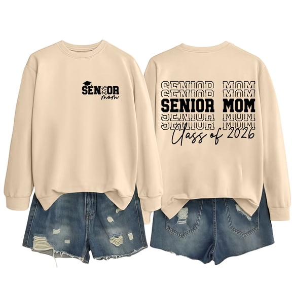 ZSQDM Women's Hoodless Sweatshirt Cute Hoodies for Women Senior Mom 2026 Shirt Graduation T Shirts Graduate Tshirt Short Sleeve Womens Tops V Neck Graphic Tees Polyester (L)