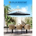 thumbnail image 3 of Parasol Déporté de Patio 10 Pi – Rotation à 360°, Inclinaison Infinie, Polyester Résistant à la Décoloration, 8 Nervures Robustes, Pare-Vent pour l'Extérieur Cour Arrière, Pelouse, Jardin, au Bord de la Piscine – Gris, 3 of 7