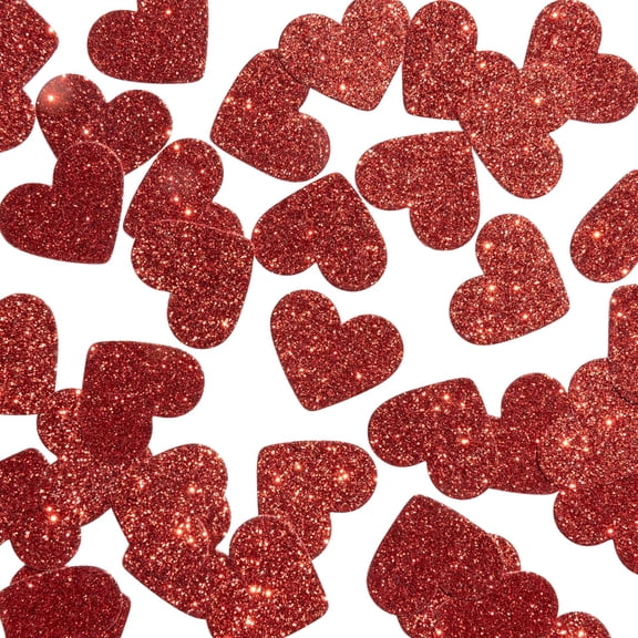 100Pcs Red Glitter Heart Confetti – Romantic Valentine’s Day Decor