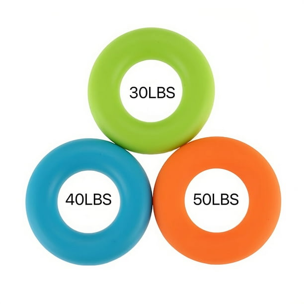Paquete de 3 anillos fortalecedores de agarre manual, entrenador de fuerza para dedos, ejercicio de antebrazo, entrenamiento de agarre de escalada en roca, 30, 40 y 50 libras