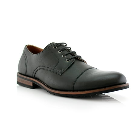 Ferro Aldo Spencer MFA19553L Black Color Men's Lace-up Oxfords With Classic Fabric Detailing Dress Shoes For Work or Casual