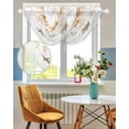 thumbnail image 3 of Orange Eucalyptus Coastal Waterfall Valances for Windows, Beach Starfish Conch Kitchen Sheer Valance Curtains, Rod Pocket Elegant Swag Valances for Living Room Bedroom, 47.2"x38.5", 3 Panel, 3 of 8