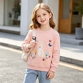thumbnail image 5 of FRSASU Girls Cartoon Print Sweatshirt Toddler Long Sleeve Crewneck Casual Pullover Cotton Fall Winter Adorable Soft Tops Pink-L, 5 of 9