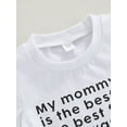 thumbnail image 6 of Toddler Boy Clothes Letter Print Summer Short Sleeve T-Shirt and Shorts Kids Outfit Set 1-4 Year, 6 of 7