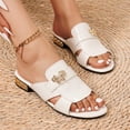 thumbnail image 5 of Norvail Womens Western Water Diamond One Piece Chunky Heel Sandals, Wide Foot Sandals for Women Dressy, Coarse Casual Summer Shoes for Beach Vacation Party, 5 of 5