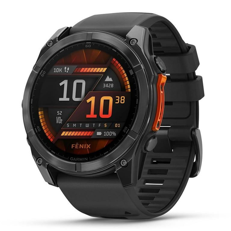 Garmin Fenix 8 AMOLED 51mm Slate Gray Black Multisport GPS Smartwatch Gift Box Bundle 1.4 Touchscreen Built in LED Flashlight with PlayBetter Charger Screens Adapter Case Walmart