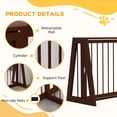 thumbnail image 6 of PawHut Freestanding Pet Gate with Retractable Length, 28"-75", Brown, 6 of 9