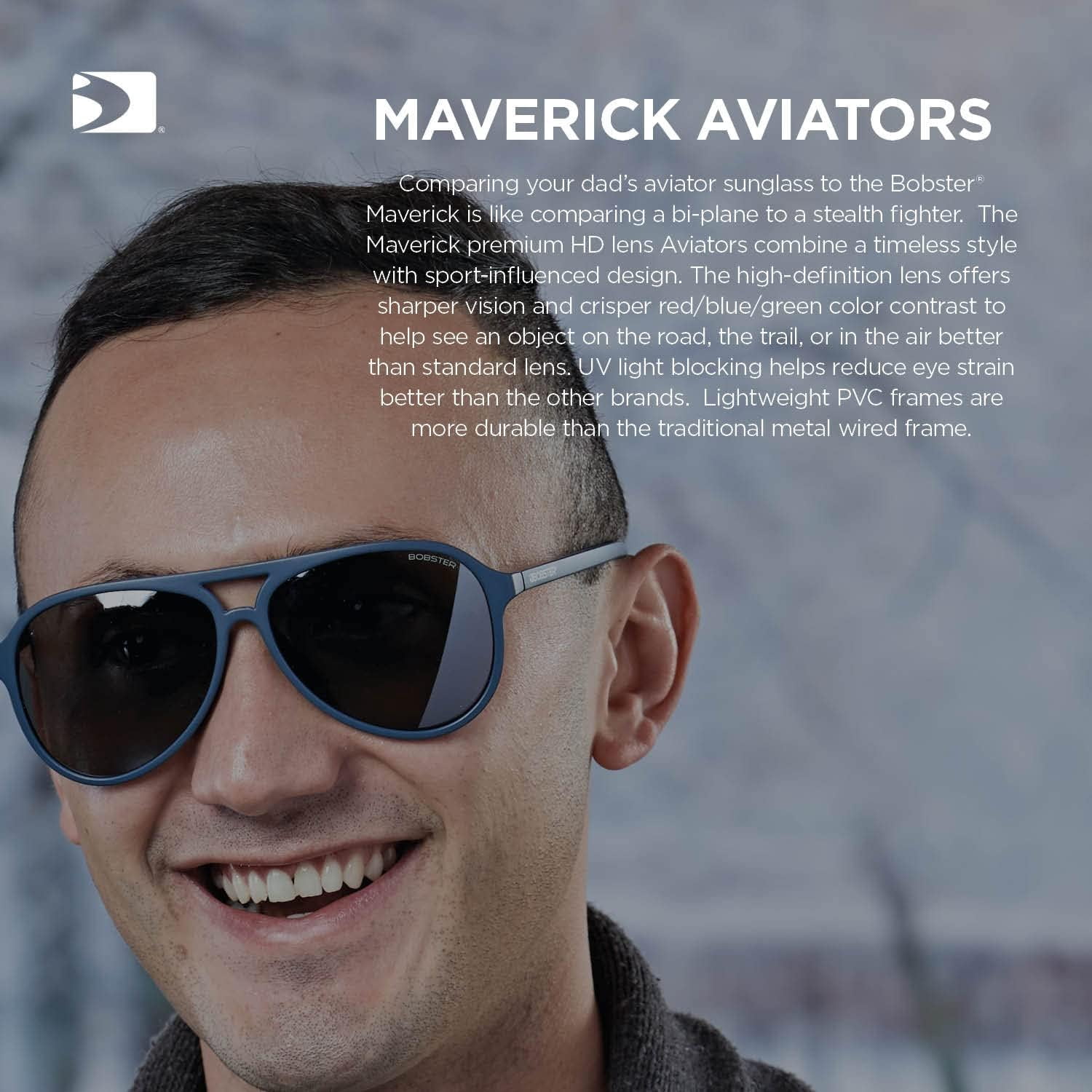 Bobster® Maverick Matte Tortoise Frame Brown HD Blue Mirror Lens