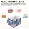 thumbnail image 6 of Yayeee Collapsible Cube Storage Bin with Lid Fabric Closet Decorative Basket with Handles, Trees in The Night, 6 of 7