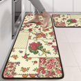 thumbnail image 2 of Kitchen Rugs Sets Of 2,Pioneer Flower Floral Print Pattern Anti Fatigue Kitchen Mat Rugs Non Slip Washable,Decorative Kitchen Floor Mats for Kitchen,Sink,Laundry,17"x47"+17"x47", 2 of 5