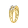 thumbnail image 3 of FB Jewels 10kt Yellow Gold Womens Round Diamond Zigzag Band Ring 1/3 Cttw Size 8, 3 of 4