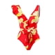 thumbnail image 2 of Gibobby Trajes de Natación para Mujer Traje de baño de 1 pieza para mujer + 1 pieza para cubrirse Traje de baño de dos piezas con estampado vintage Monok(Rojo,G), 2 of 4