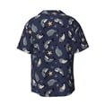thumbnail image 2 of Xecao offers the Party Shark Cute for Men's Casual Short-sleeved Shirt, a button-up collared shirt with a pocket, perfect for beach vacations and yacht travel in the Large size., 2 of 7