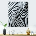 thumbnail image 2 of Designart "Dynamic Black and White Zebra Patterns IV" Animals Zebra Metal Art Living Room, 2 of 5