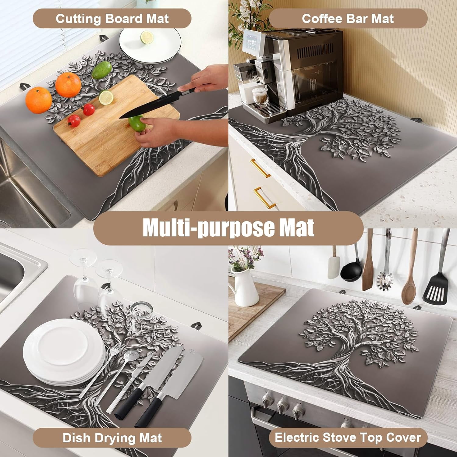 Stove Top Covers for Electric Stove, Glass Cooktop Protector Heat Resistant Stovetop Mat for Kitchen Decor 28 x 20 Inch