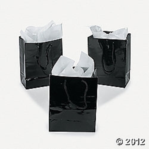 Small Black Gift Bags Party Supplies 12 Pieces