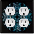 thumbnail image 1 of Metal Light Switch Plate Cover Teal Black Mandala Circle Tile Pattern MDL007, 1 of 13