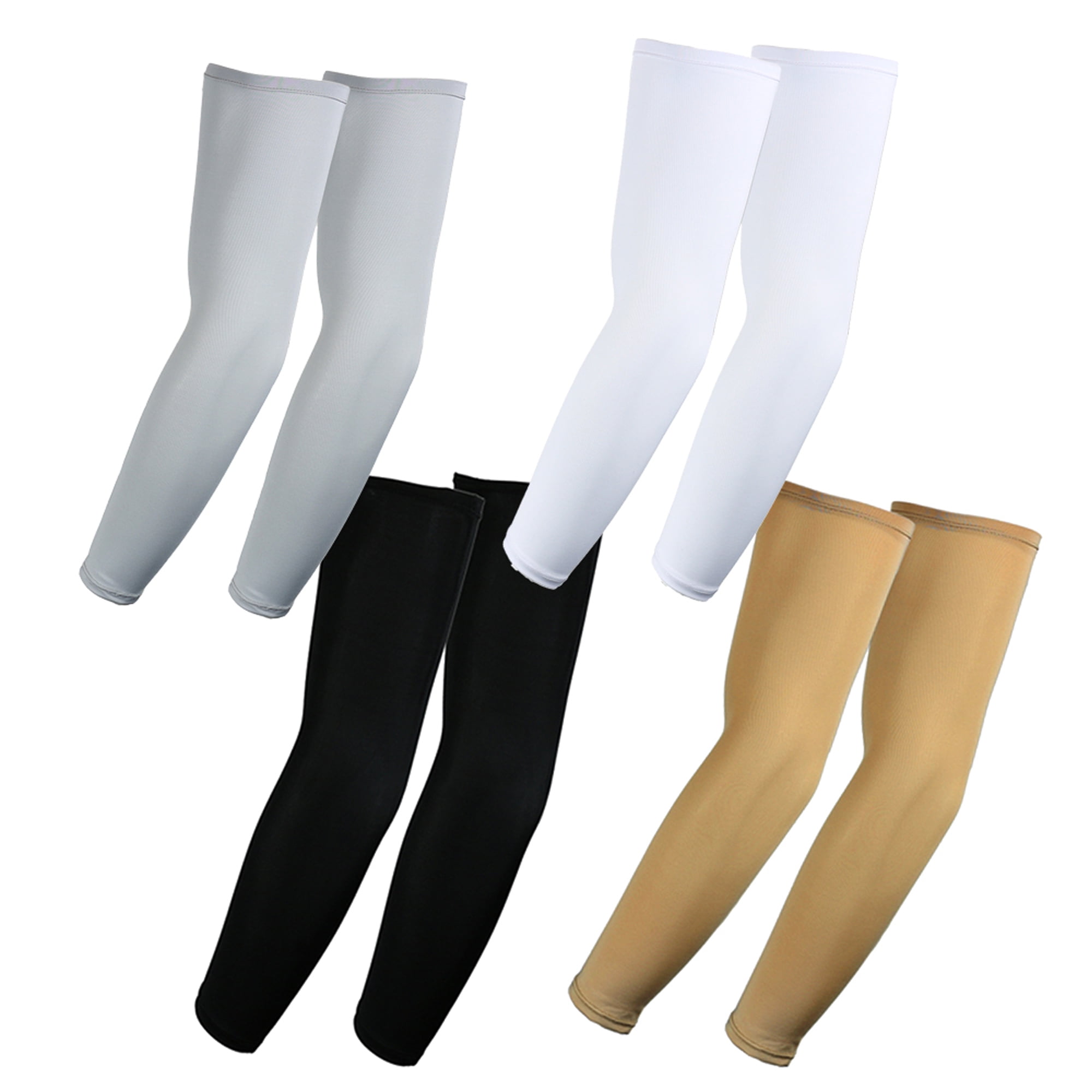 5 Pairs 10 pieces White Arm Sleeve Cover Skin Protection Outdoor Gardening 
