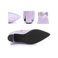 thumbnail image 2 of BLISSFUL STEP Pointed Toe Fringe Crystal Chunky Heel Ankle Boots for Women Purple 6, 2 of 6