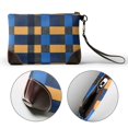 thumbnail image 5 of Leather Clutch 8 X 5. 5 In Wrist Strap And Hand Bag Easy To Carry Lightweight Waterproof And Durable Cornflowerblue Buffalo Plaid Check Tartan Scotland_2, 5 of 6