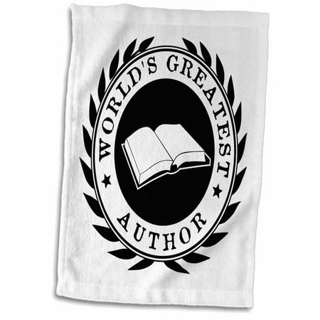 3dRose Worlds Greatest Author. Best writer job pride black and white graphic - Towel, 15 by (Best Hands On Jobs)