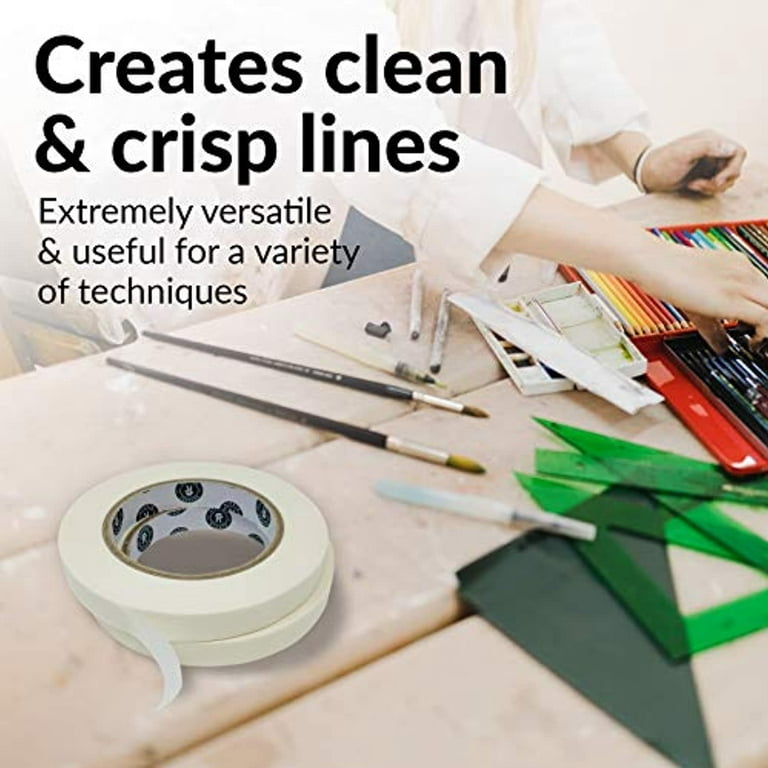 TSSART White Art Tape Medium Tack - Masking Artists Tape for Drafting Art  Waterc