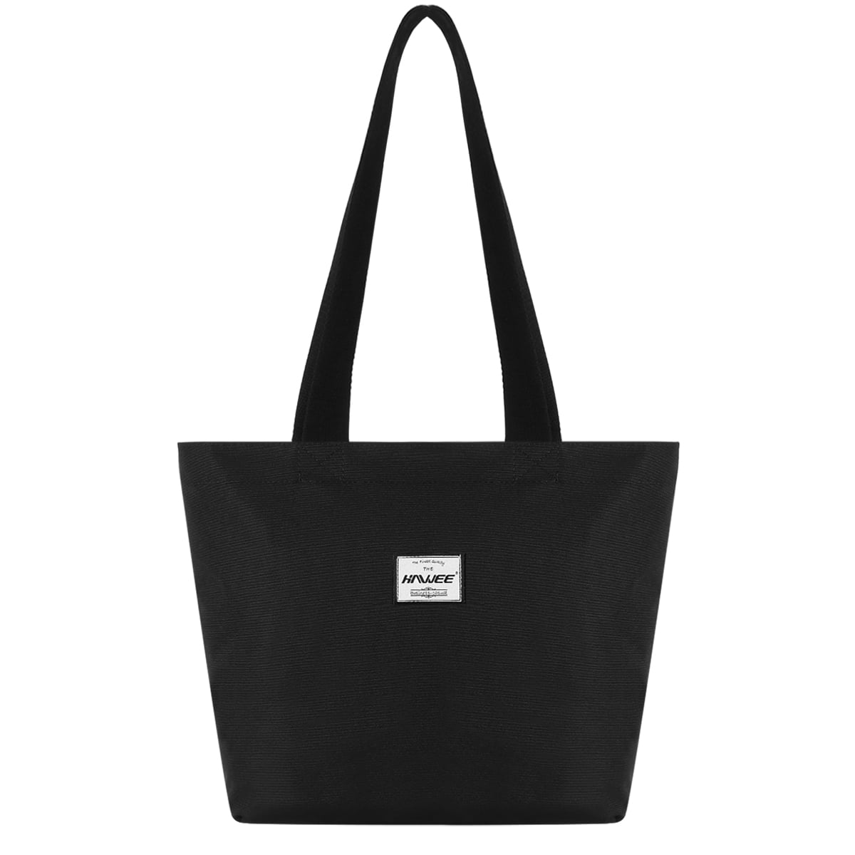 HAWEE Waterproof Black Tote Bag with Zipper for Women Girls Inside Mesh
