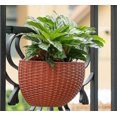 thumbnail image 3 of Imitation Rattan Wall Hanging, Semi-circular Flowerpot Hanging Without Perforation, Hydroponic Flowerpot (white, Large), 3 of 4