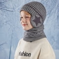 thumbnail image 3 of Tittly Winter Hats Beanie 1PC Kids Winter Knitted Hats+Scarf Set Warm Cap For 5 14 Year Old Boys Girls Skull Caps Hats for Women Dark Gray One Size, 3 of 6