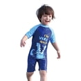 thumbnail image 6 of Rash Guard for Boys Toddler Baby Boys Dinosaur Crocodile Prints One Piece Swimsuit with Swim Cap Quick Dry Surf Suit Upf 50+ Toddler Swimsuit Sky Blue 5 Years-6 Years, 6 of 7