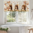 thumbnail image 4 of Thanksgiving Fall Valances for Windows, 54 x 18in, Squirrel Maple Leaf Cotton Linen Background Rod Pocket Kitchen Valance Curtain Light Filtering Window Treatments for Living Room Bedroom, 1 Panel, 4 of 7