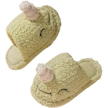

CoCopeaunts Girls Unicorn Slippers for GirlsToddlers Winter Lovely Animal Plush Slippers Boys Anti-Slip Home Slip-on Warm House Shoes