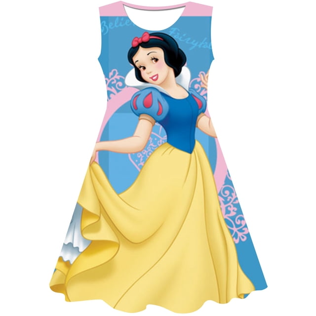 Vestido de Blancanieves para niñas de Disney, traje de cumpleaños, disfraz de niña elegante para niños, ropa de fiesta para niñas de 2, 3, 4, 5, 6 y 10 años, vestido de Blancanieves 5T Gao Jinjia LED