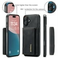 thumbnail image 3 of for iPhone 16 Case Wallet, 2 in 1 Detachable Magnetic Card Holder PU Leather Kickstand Phone Case [Card Cash Slot] [Wireless Charging] Shockproof Cover For iPhone 16,Black, 3 of 11