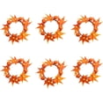 thumbnail image 1 of 6Pcs Maple Leaf Pumpkin Candle Rings, Fall Candle Rings s Artificial Candle Garland for Halloween Thanksgiving Harvest Christmas Decor - 6PCS, 1 of 8