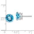 thumbnail image 3 of Real 14kt White Gold 8mm Blue Topaz Earrings; for Adults and Teens; for Women and Men, 3 of 3