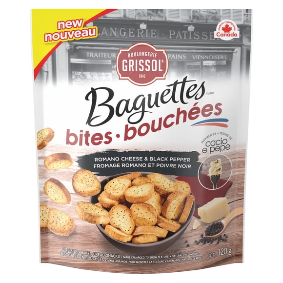 GRISSOL BAGUETTES BOUCHEES fromage romano et poivre noir