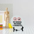 thumbnail image 4 of No Smoking Including E-Cigarettes Circle Table Sign with Acrylic Stand (5x5") | Home & Office Decor, 4 of 9