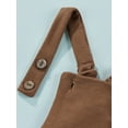 thumbnail image 6 of Franhais Girls Buttons Decor Jumpsuit, Plain Bodysuit, Wide Shoulder Straps One-Piece Clothes, 6 of 9