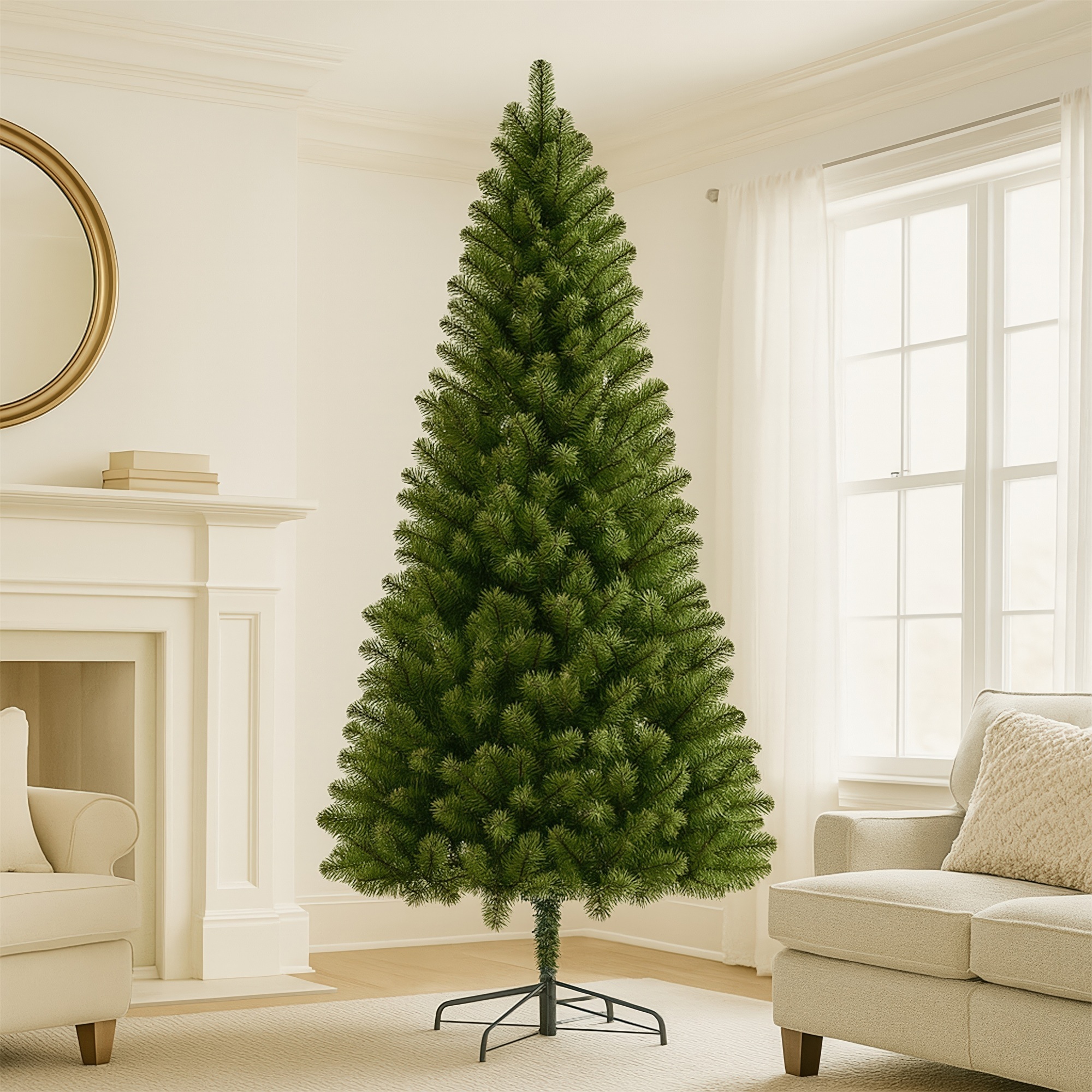 Alvantor 7ft Artificial Christmas Tree Classic PVC Tree with 775 Tips for Indoor Home Decoration Green