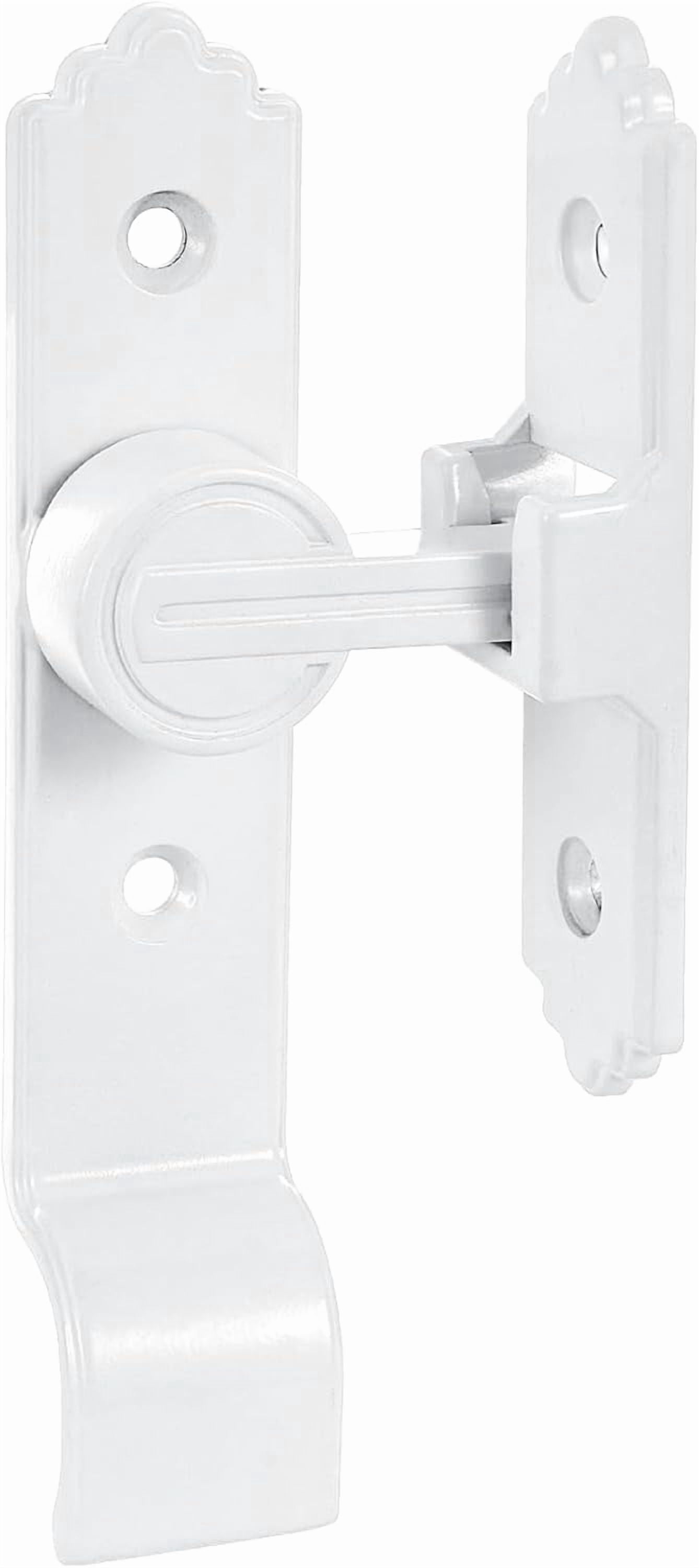 90 Degree White Barn Door Lock, Flip Gate Latch with Handle, Heavy Sliding Door Latches, Door Security Sliding Latch Lock for Cabinets, Bathroom, Garden, Window, Garage