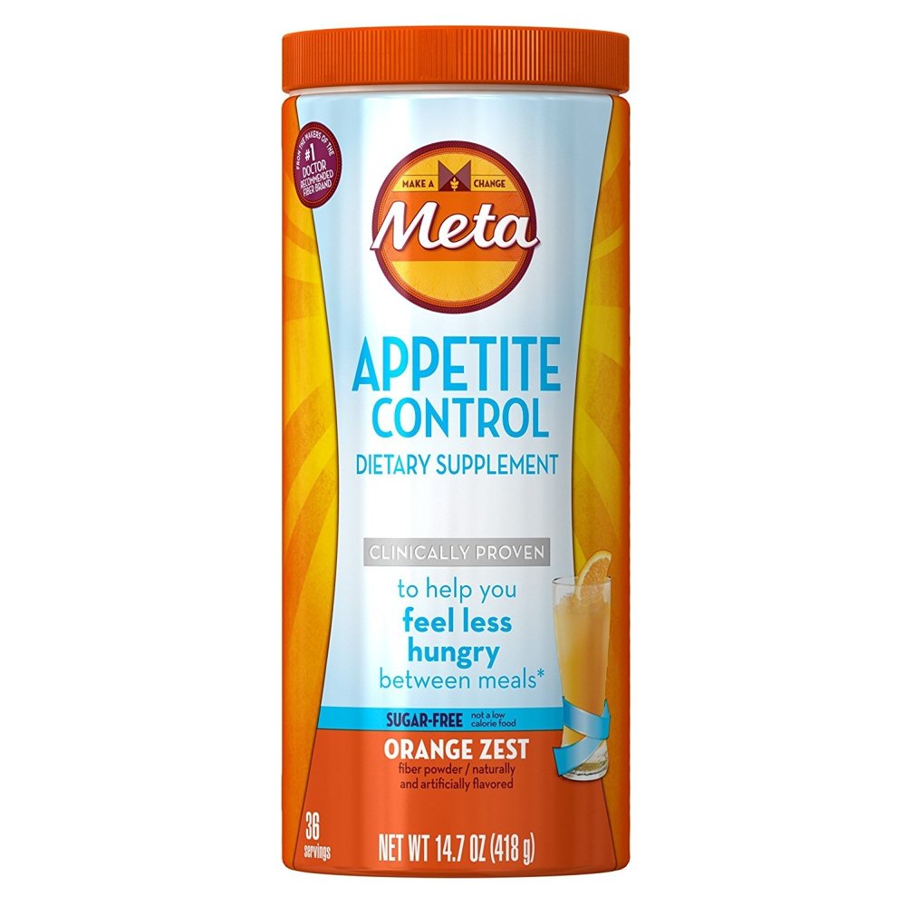 Metamucil Appetite Control Psyllium Fiber SugarFree Supplement, Orange