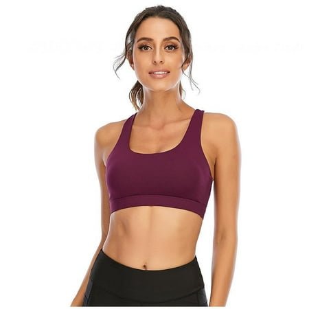

SUANMAY Fashion Underwear Bra Yoga Clothes Women s New Yoga Bra Cross Mild Shockproof Running Fitness Sports Underwear Red 1PCS
