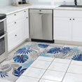 thumbnail image 3 of Tropical Leaves Kitchen Mats for Floor Set of 2, Blue Floor Mat Carpet Runner Area Rug Washable, Leaves Home Kitchen Decor and Accessories Stuff, 17x30 and 17x47 Inch, 3 of 6